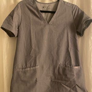 Figs Casma Three-Pocket Scrub Top Grey Small